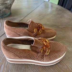 Dolce Vita Brown Wedges with Gold Accents